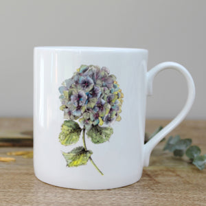 Hydrangea fine china mug