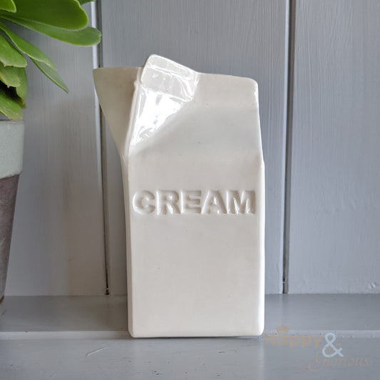 Ceramic cream carton jug