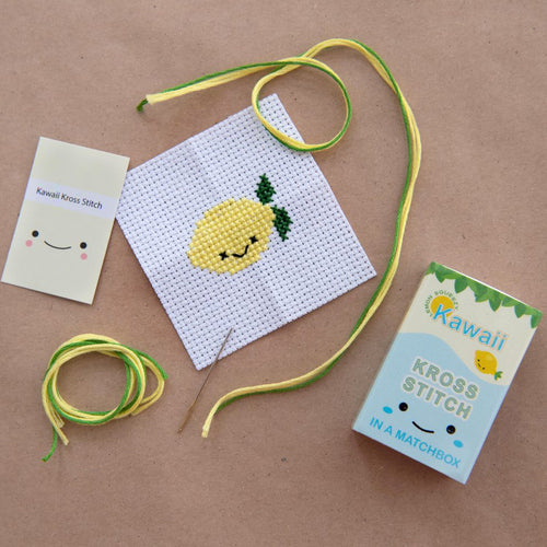 Cross stitch lemon mini craft kit