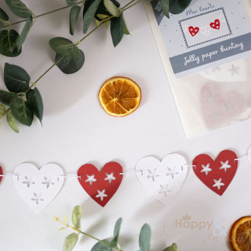 Jolly paper bunting - mini hearts