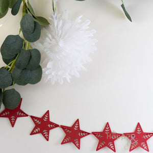 Jolly paper bunting - red Nordic stars