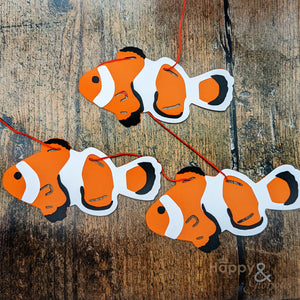 Jolly paper bunting - clownfish