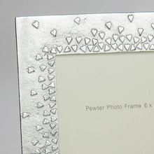 Pewter 'floating hearts' 3.5" square frame by Lancaster & Gibbings