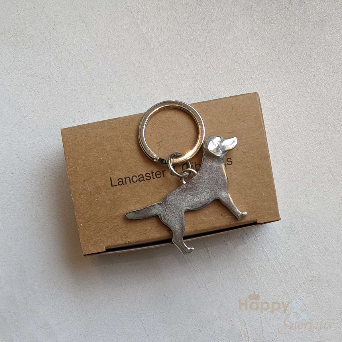 Pewter labrador keyring - handmade by Lancaster & Gibbings