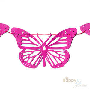 Jolly paper bunting - pink butterflies