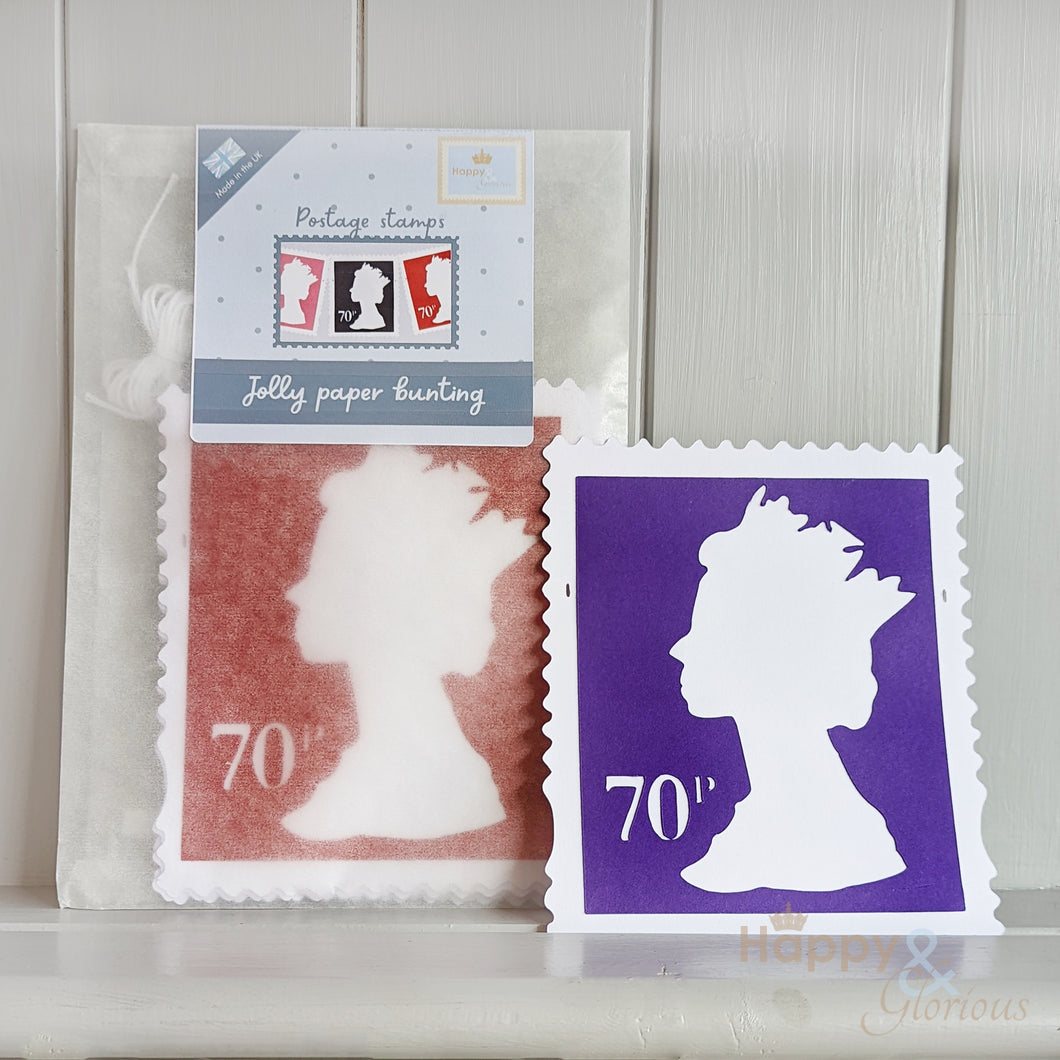 Jolly paper bunting - postage stamps
