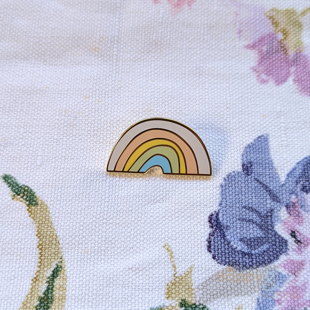 Rainbow positive pin badge