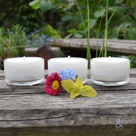 Citrus & Lemongrass soy wax fragranced tealight candles - set of three