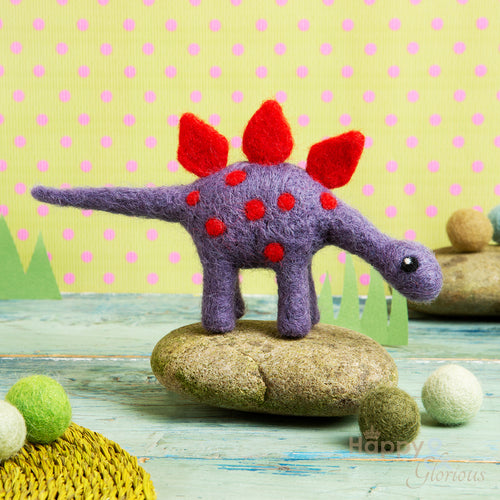 Mini stegosaurus needle felting craft kit