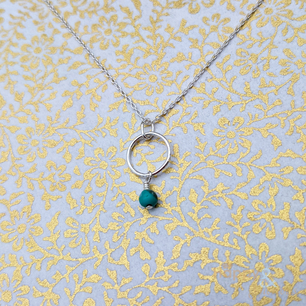 Sterling silver & turquoise hoop necklace