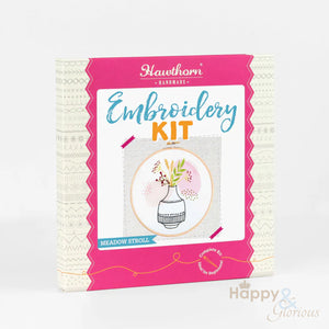 Meadow Stroll contemporary embroidery craft kit