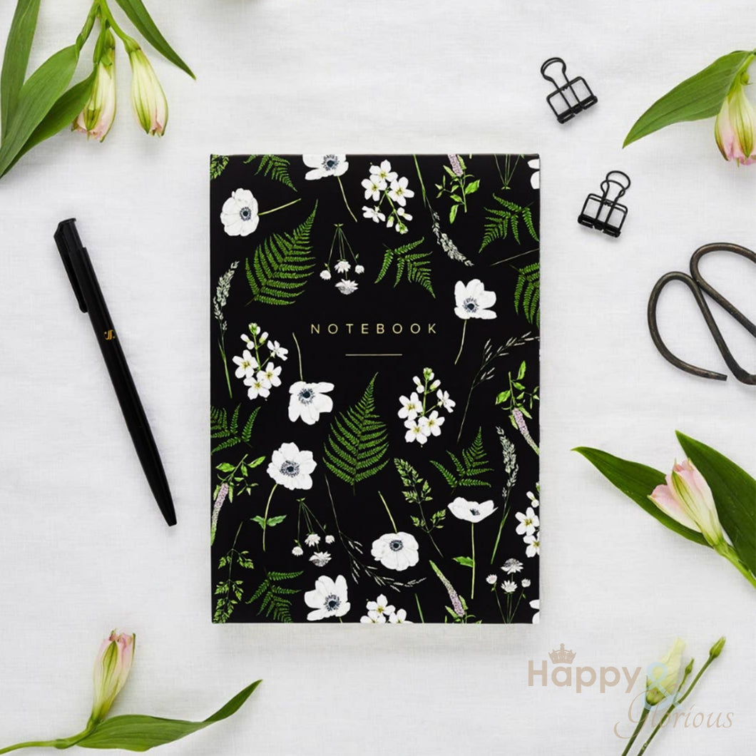 Wild flower meadow lined A5 hardback notebook