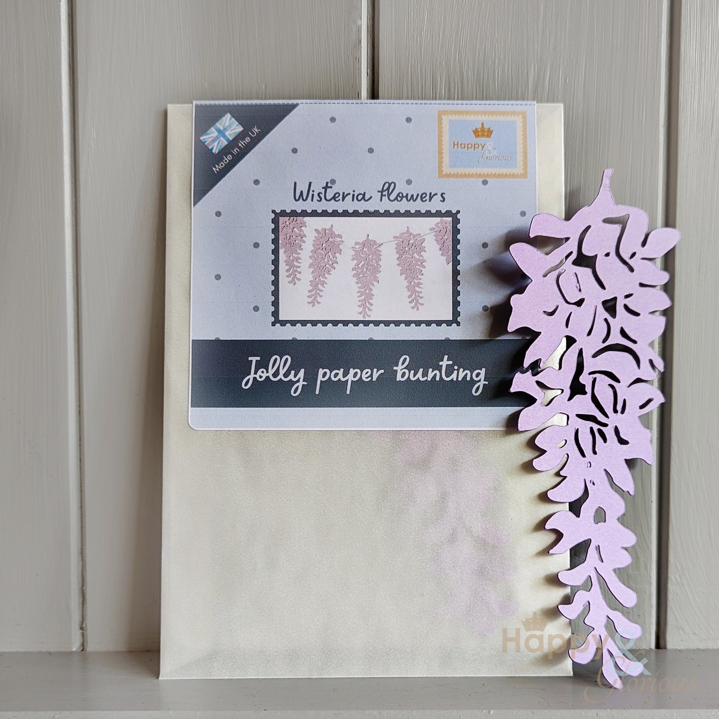 Jolly paper bunting - wisteria flowers