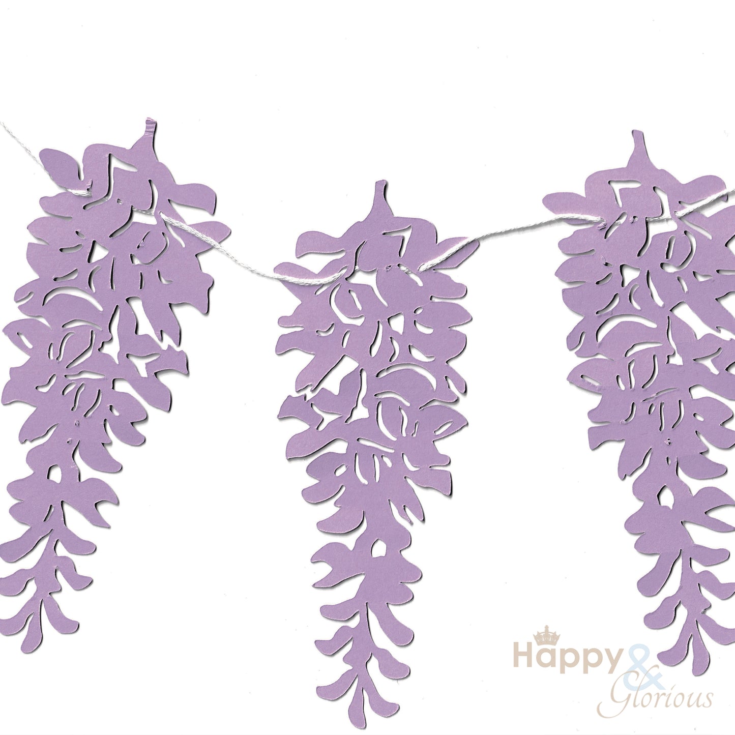 Jolly paper bunting - wisteria flowers