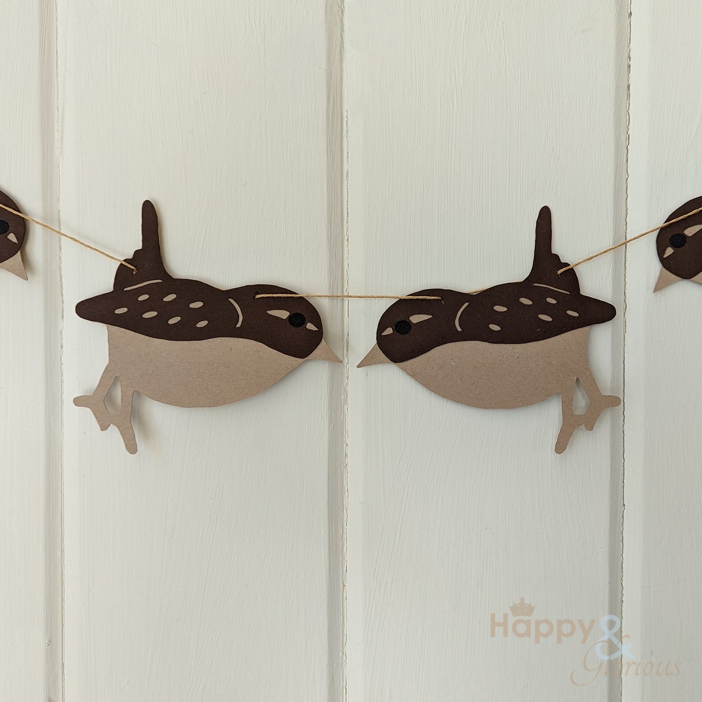 Jolly paper bunting - wrens