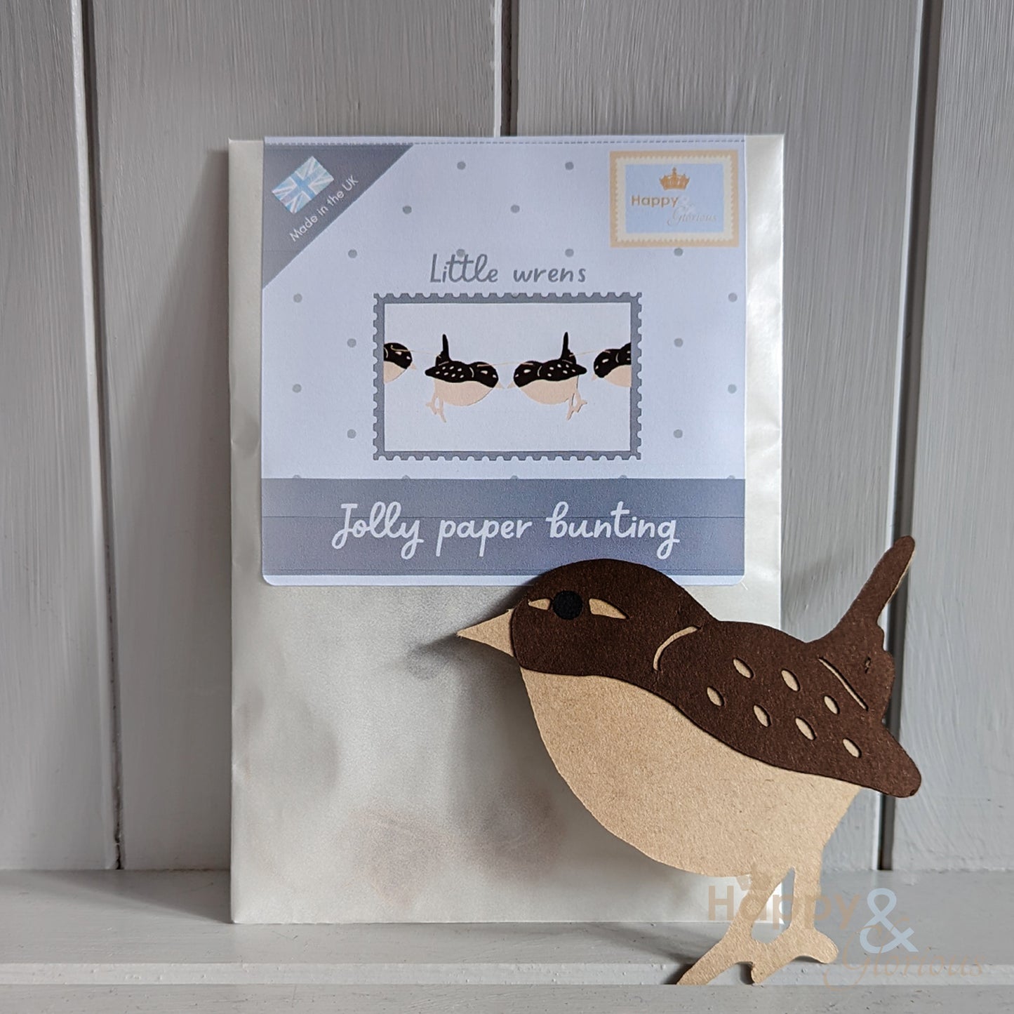 Jolly paper bunting - wrens