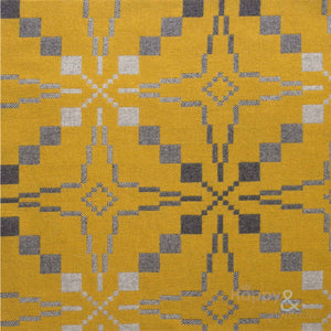 Yellow gorse 'Vintage Star' pure lambswool throw by Melin Tregwynt